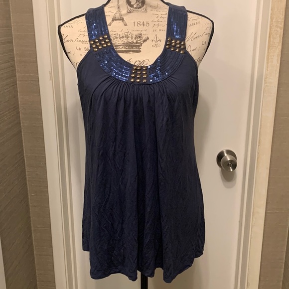 Willi Wear Size Small Blue Halter with Sequins - Picture 3 of 9